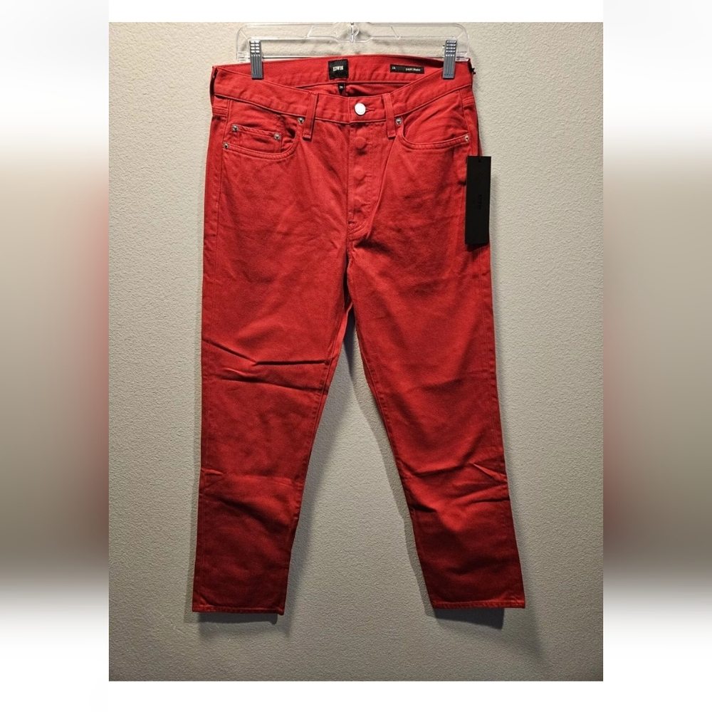 EDWIN Cai Classic Straight Leg Jeans Scarlet Red Women Size 28 New